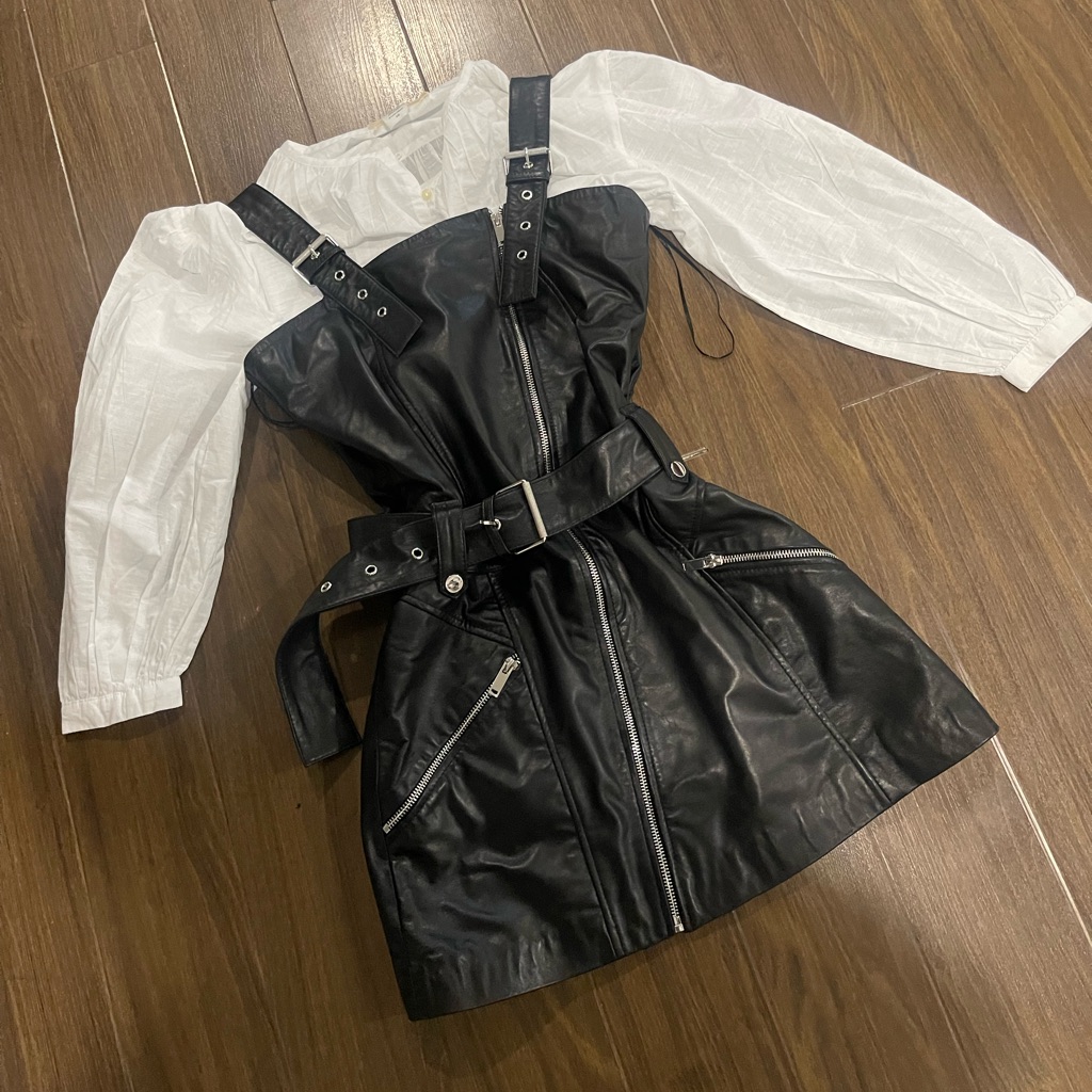 Zara Real 100% Real Soft Leather Dress